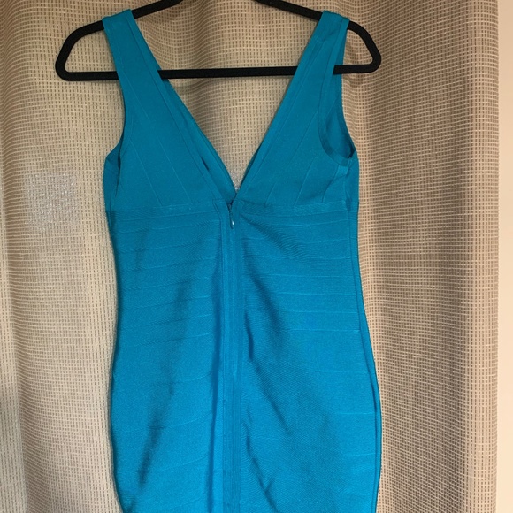 Medium WOW Couture Blue Bandage Dress - Picture 4 of 5